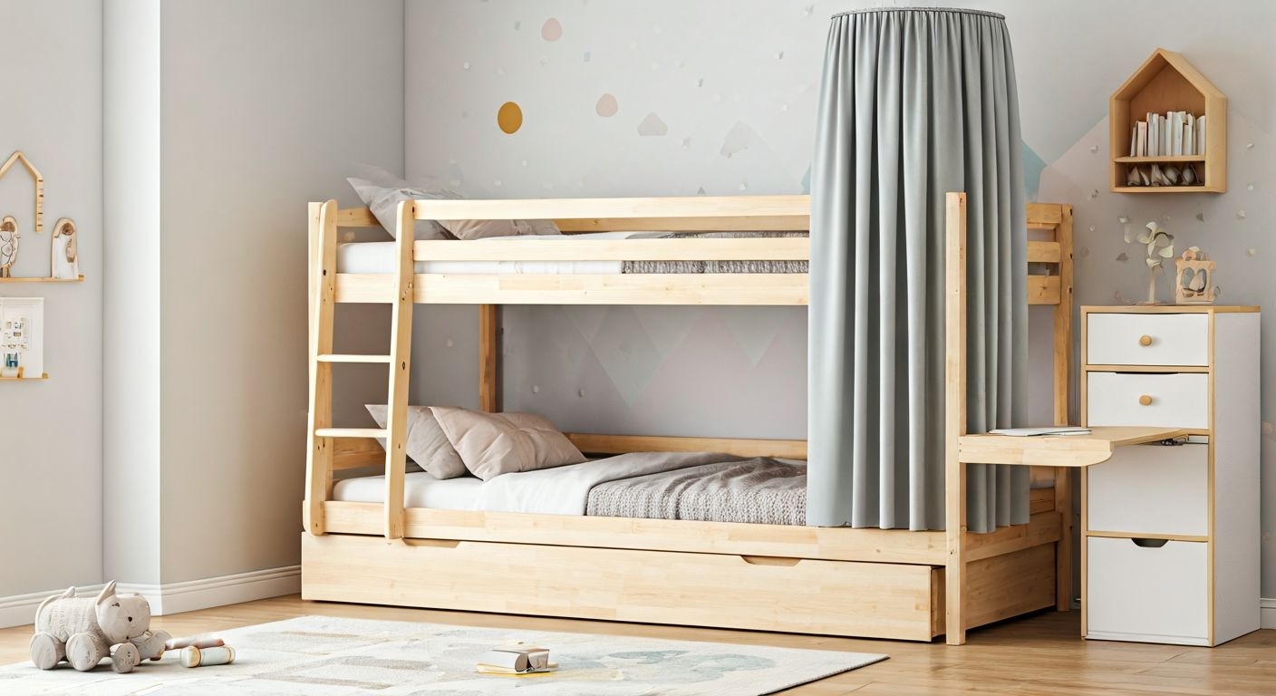 модульная двухъярусная кровать с ящиками