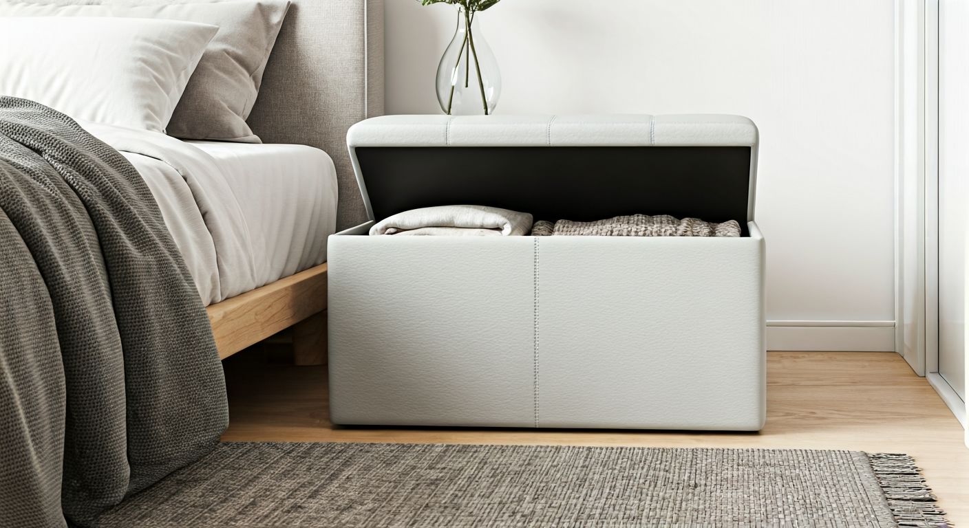 Современный пуф с нишей для хранения