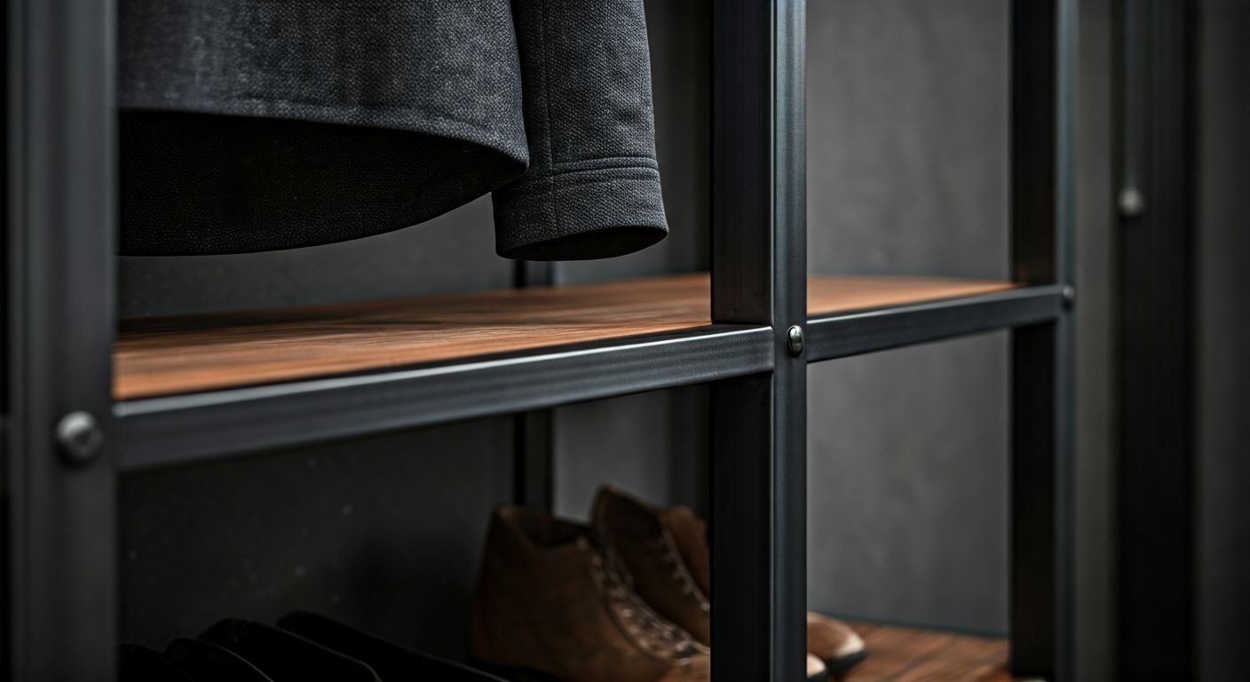 Гардеробная в стиле лофт деталь конструкции