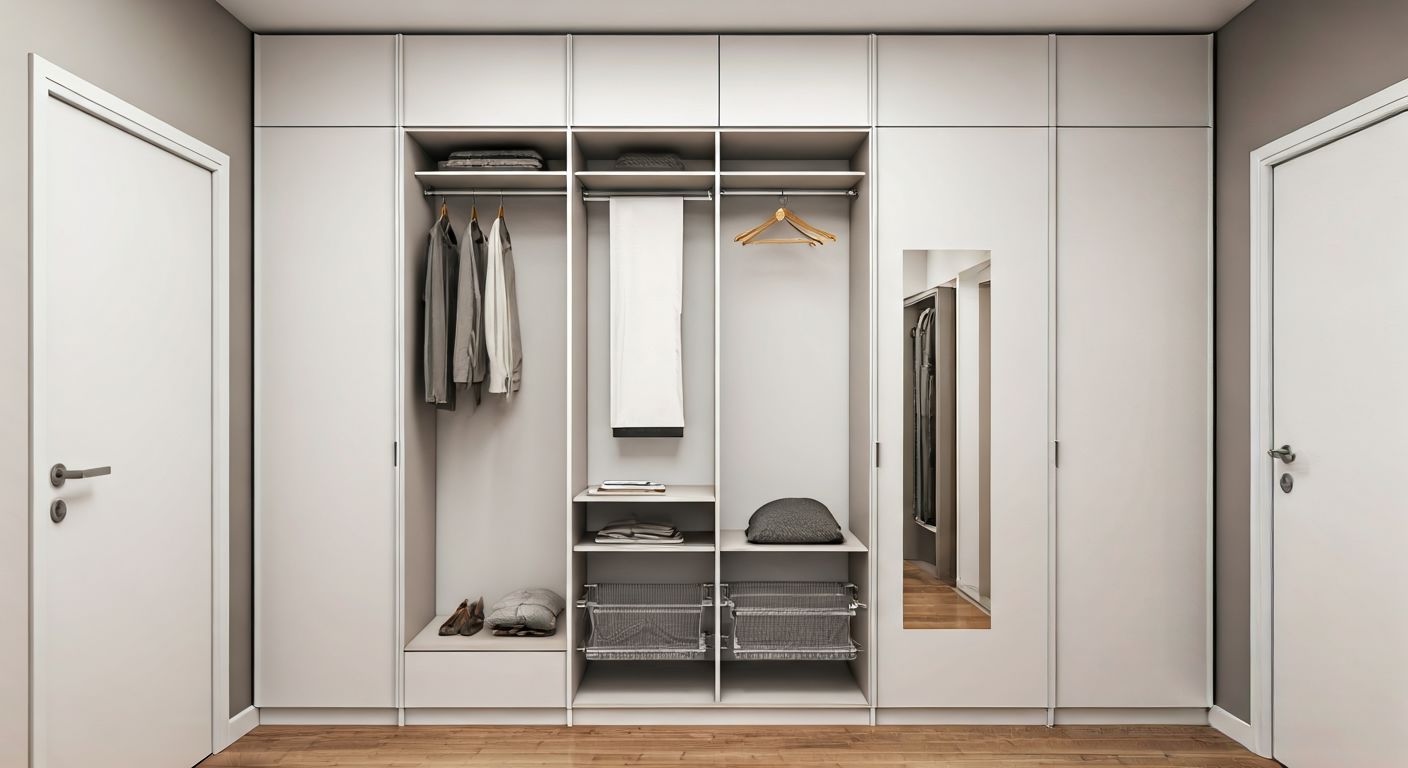 Встроенная гардеробная ниша в прихожей