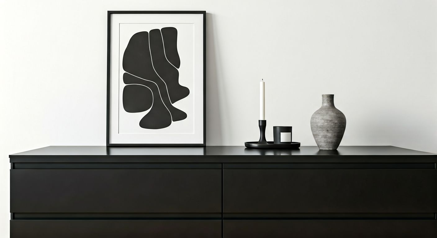 Современный минималистичный комод в гостиной