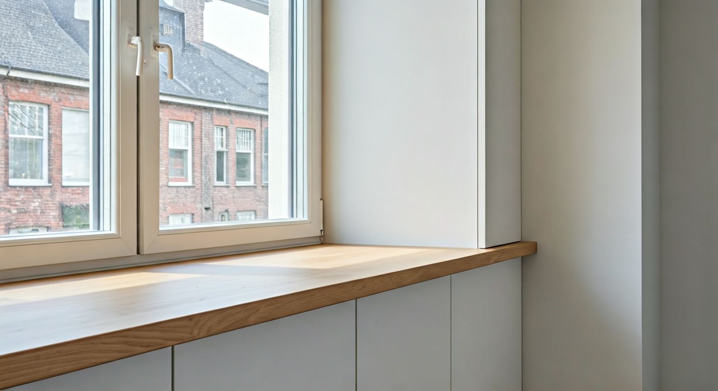 Барная стойка у окна сканди стиль