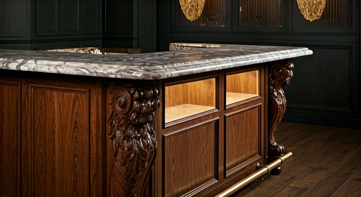 Классическая барная стойка детальный план