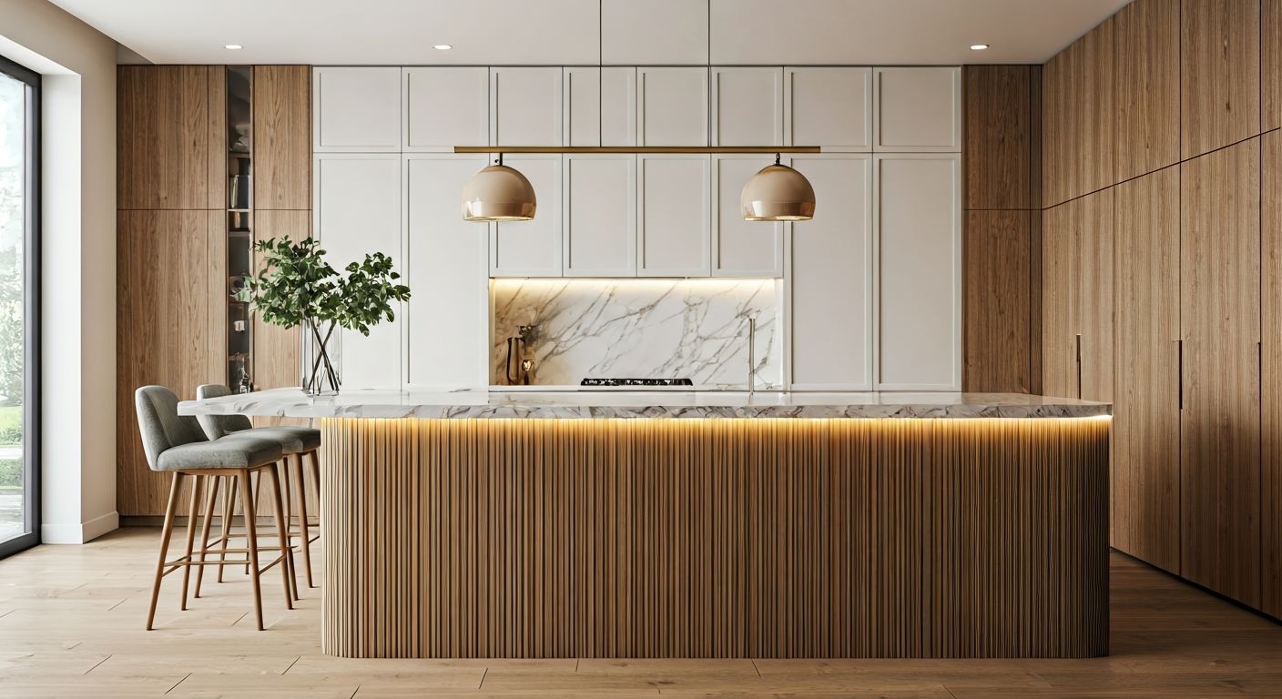 Роскошная барная стойка на кухне