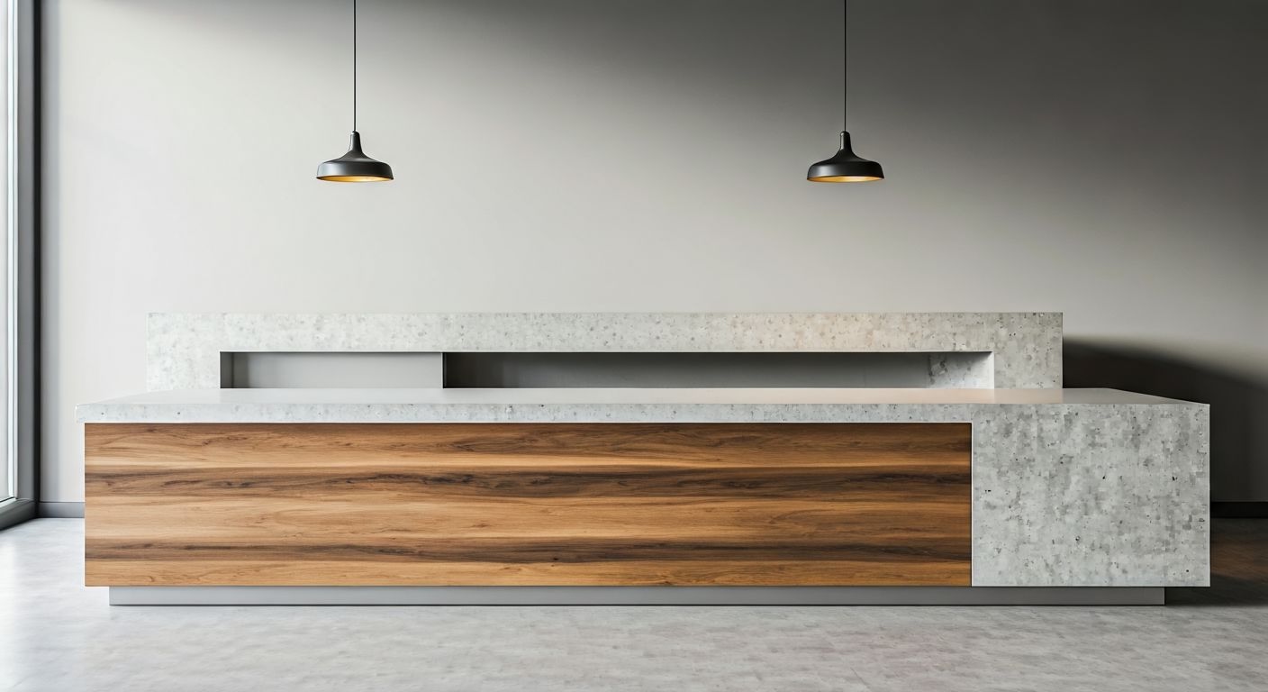 Лофт-барная стойка из бетона и дерева