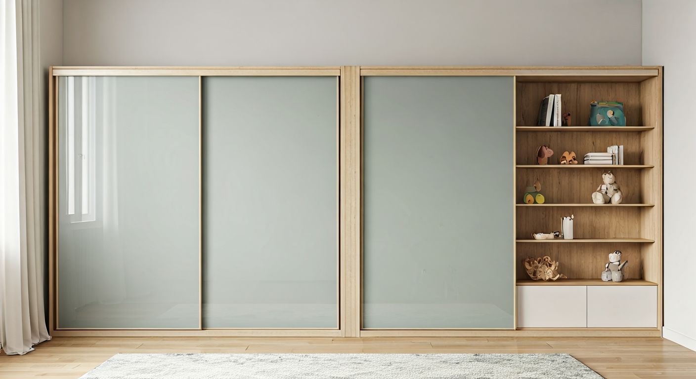 шкаф-купе как перегородка в детской