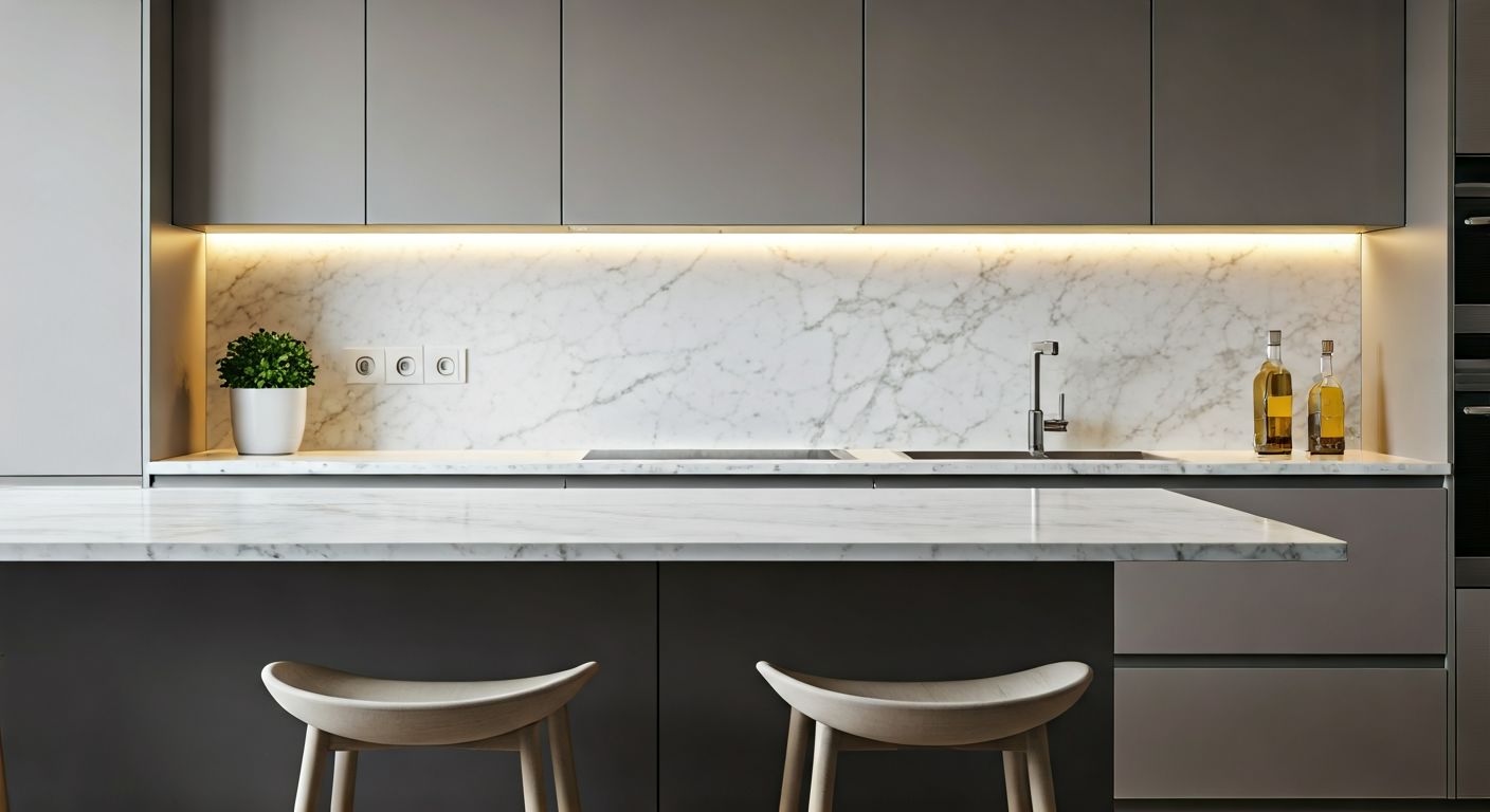 Кухонная зона с рабочим освещением