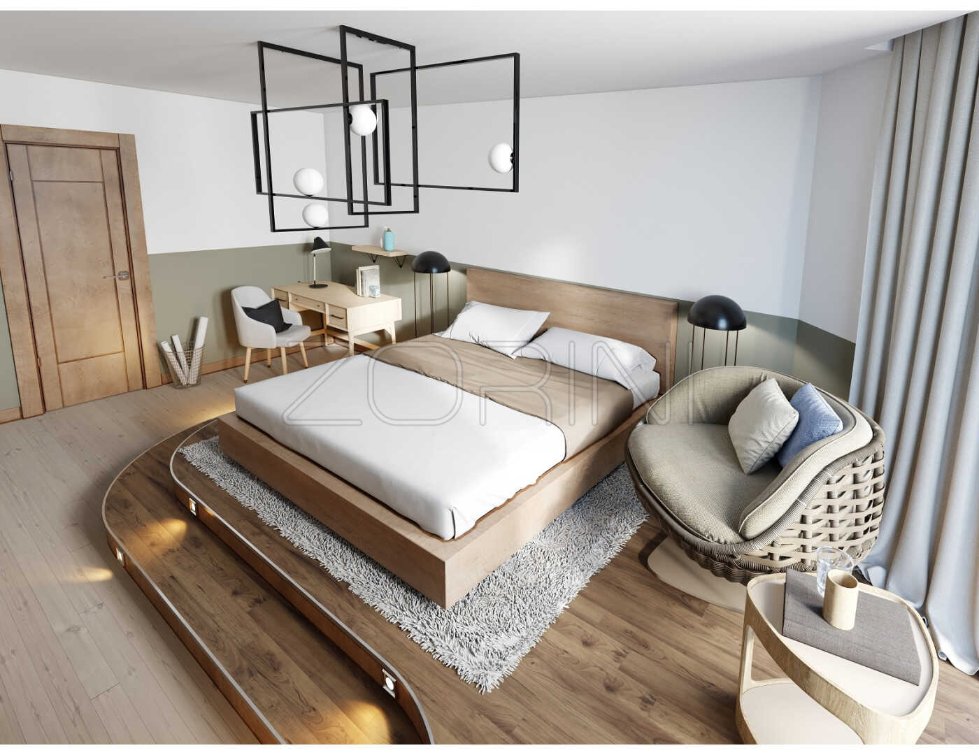 Спальня Амазон в скандинавском стиле - фото