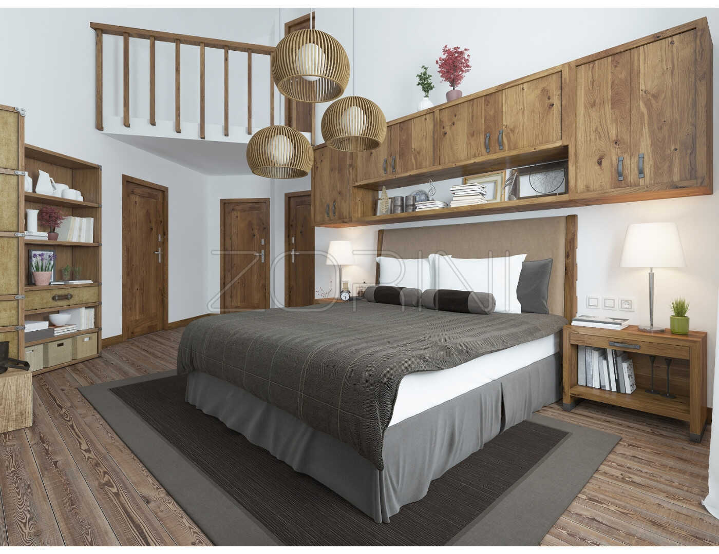 Мебель для спальни Рона в стиле лофт - фото