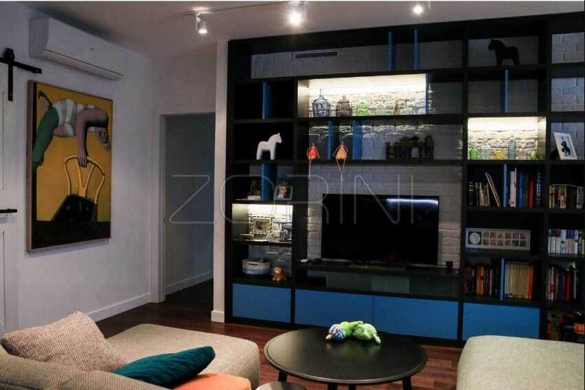 Мебель в гостиную в синем стиле - фото